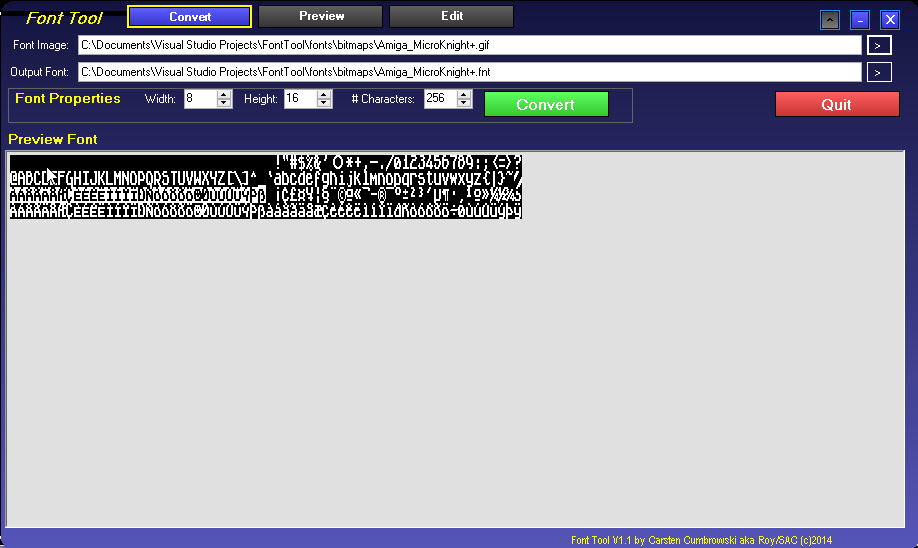 .FNT Tool (Bitmap to .FNT Converter)